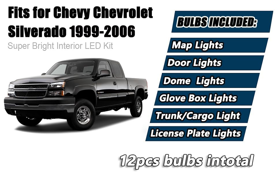 Kit interior LED blanco frío 6000K para Chevy Silverado 99-06 miniatura 2