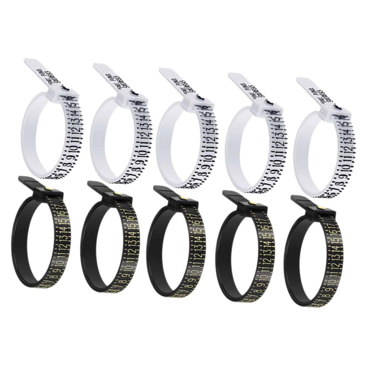 IWOWHERO 10pcs Ring Sizer Measurement Tool Set Ring Gauge for Multiple Rings Lightweight Ring Sizer Measurer Random Style