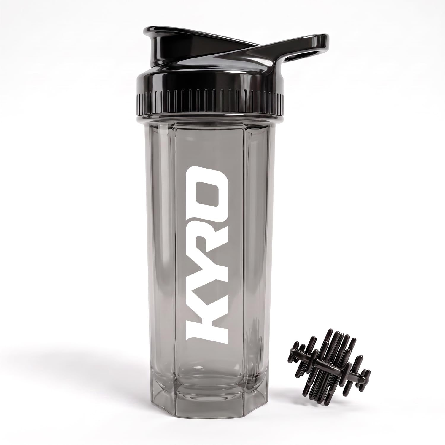 KYRO Onyx 700ml Protein Shaker Bottle for Gym | Premium Whisk | 100% Leakproof, BPA-Free | Plastic Shaker with Whisk Ball | Dishwasher Safe | Gym Shaker | Sports Shaker Bottle for Men & Women-image-13