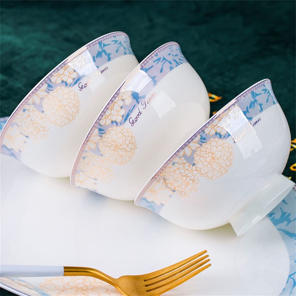 60-częściowy zestaw naczyń z porcelany kostnej Miska na jedzenie Naczynia do sushi Talerze do ramenu Zestaw obiadowy Przybory kuchenne Akcesoria