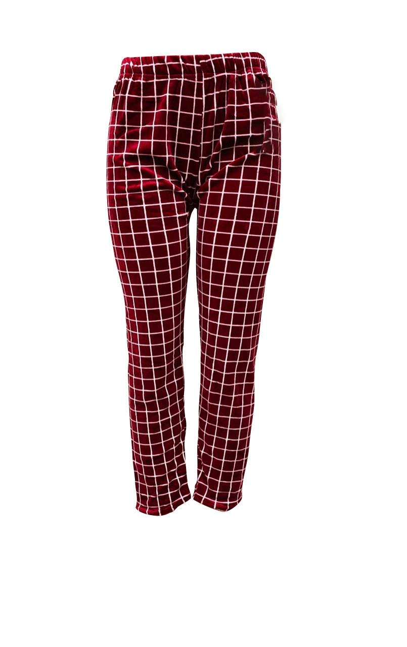ukal Girl Women Velvet Check Pyjama Regular Fit Stretchable Warm Winter Wear Nightwear (Waist Size: 30-42 Inches, Length: 40 Inches)-picture-56
