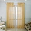 BOYOUTH Modern Style Vertical Stripe Sheer Voile Curtains,Rod Pockets Window Drapes for Bedroom,Study,Living Room,Yellow,39 by 98 Inches,2 Panels
