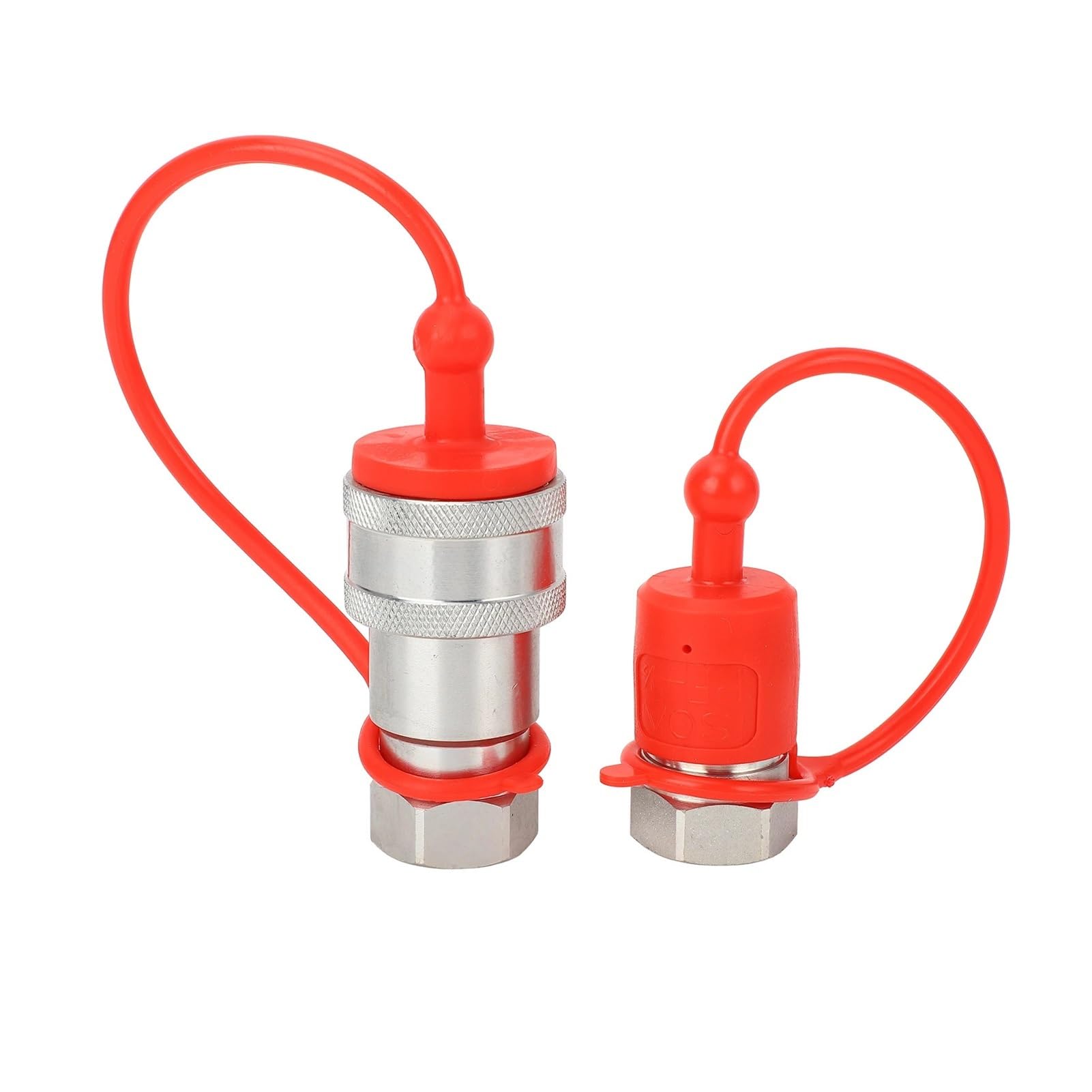 Coupleur Hydraulique Mâle Et Femelle 7241-A 1/2 Po NPT, 2 Pièces, Raccord Rapide Avec Capuchons Anti-poussière