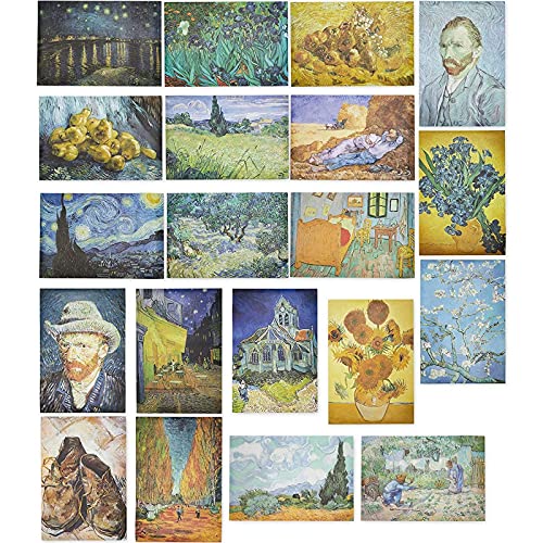 The Gifted Stationery Van Gogh Wall Art Prints - 20-Pack, 13 x 19 in Multicolored Matte Paper - Office & Dorm Room Decor, Apartment Wall Art Poster Pack