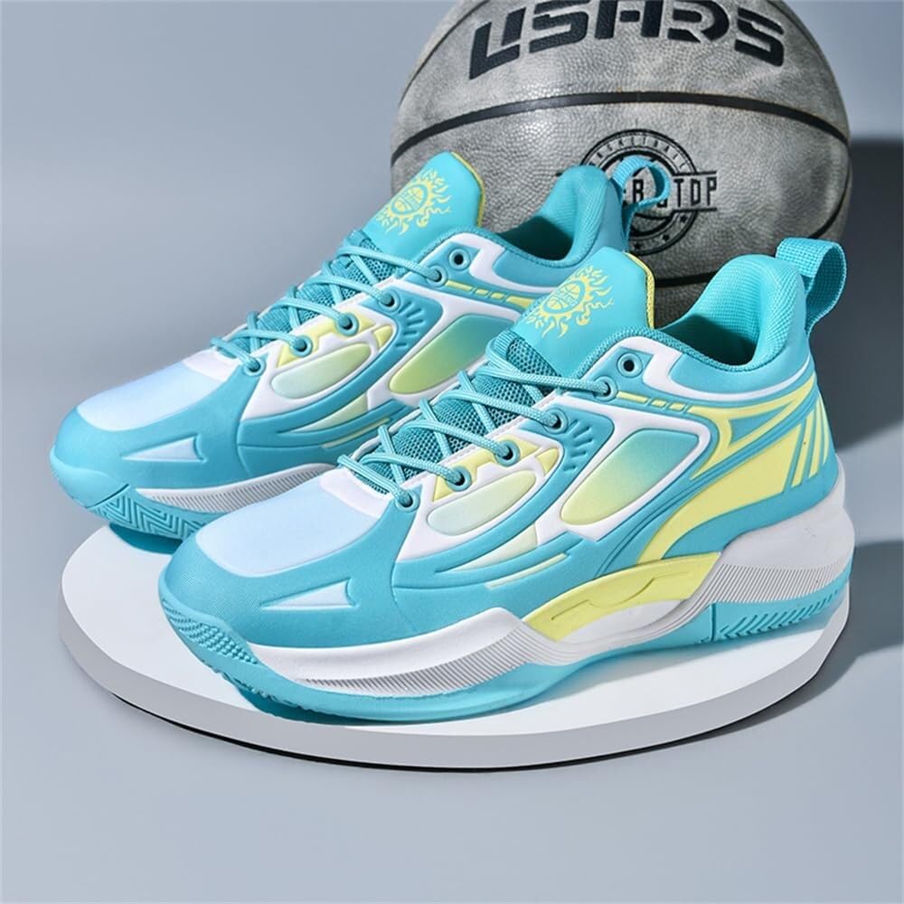 Zapatillas de Baloncesto Informales Unisex, Antideslizantes, Resistentes al Desgaste, con Suelo Cemento, for jóvenes, for Entrenamiento Deportivo Aire Libre Zapatos para Caminar