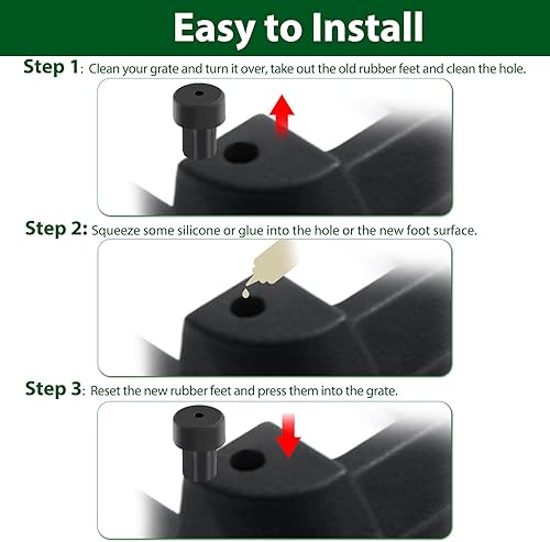 Miniatura 6 de W10919249 - Pies de goma para patas de goma Samsung, protector de estufa Kitchenaid, parachoques superiores, rejilla de quemador de hidromasaje,