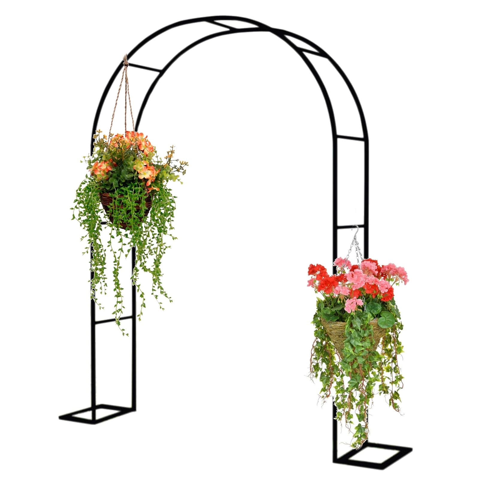 Arche de jardin en métal noir 1m20 x 2m20 pour plantes grimpantes