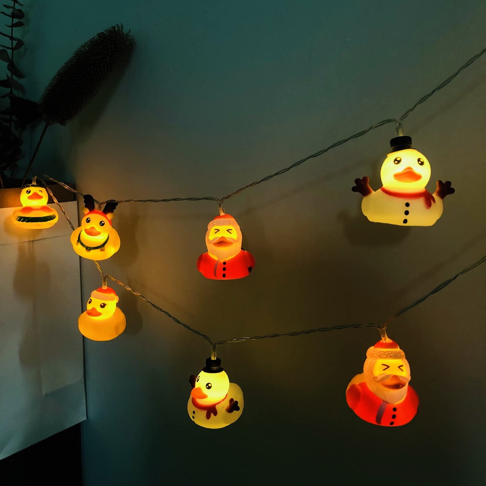 Riaxuebiy Cute Duck String Lights Shape Light Hanging Lanterns Fairy Kid's Room Mood 5.4FT10LED Battery Operated for Party Holiday Christmas Decorative (10LED, Duck) (1123 Duck Light) — image 1
