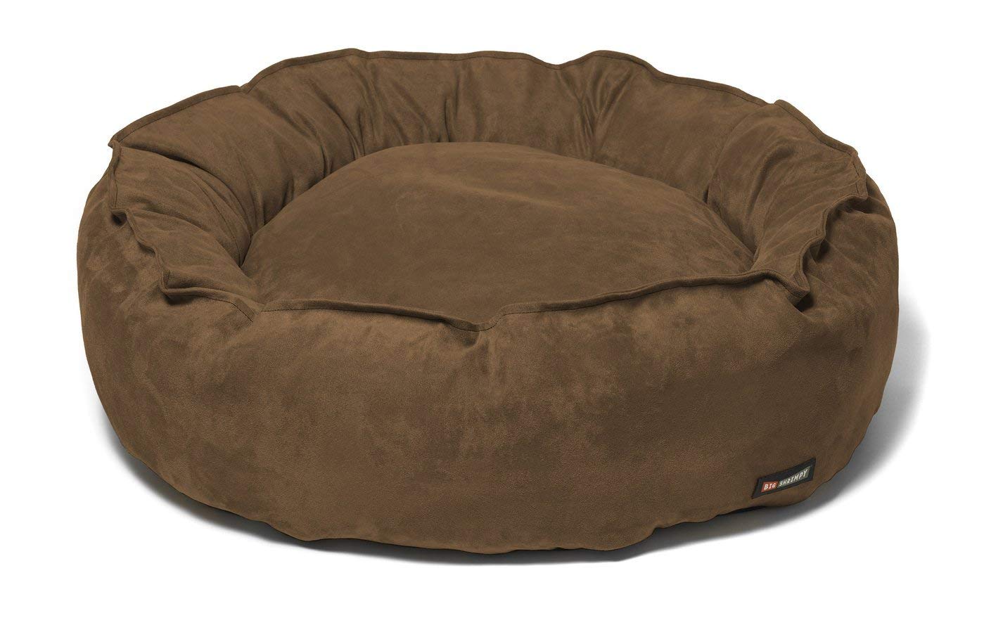 Big Shrimpy Nest Faux Suede Bed, Small, Walnut