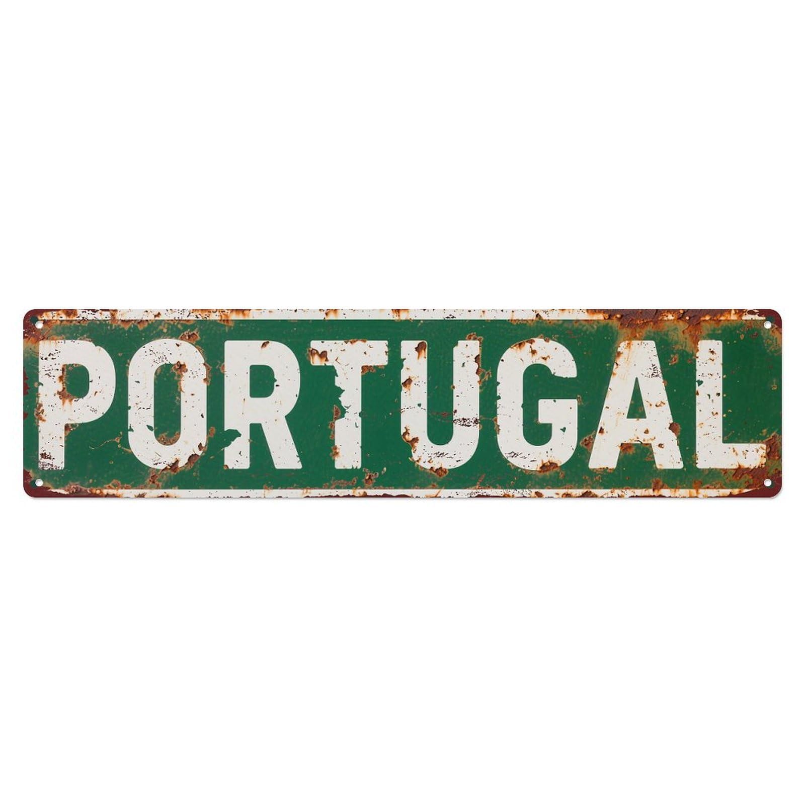 Jdyansheng Vintage Portugal Rustic Sign Design Tin Sign Metal Poster Metal Signs For Home Man Cave Bar Cafe Kitchen Laundry Room Wall Decorations 4X16 Inches