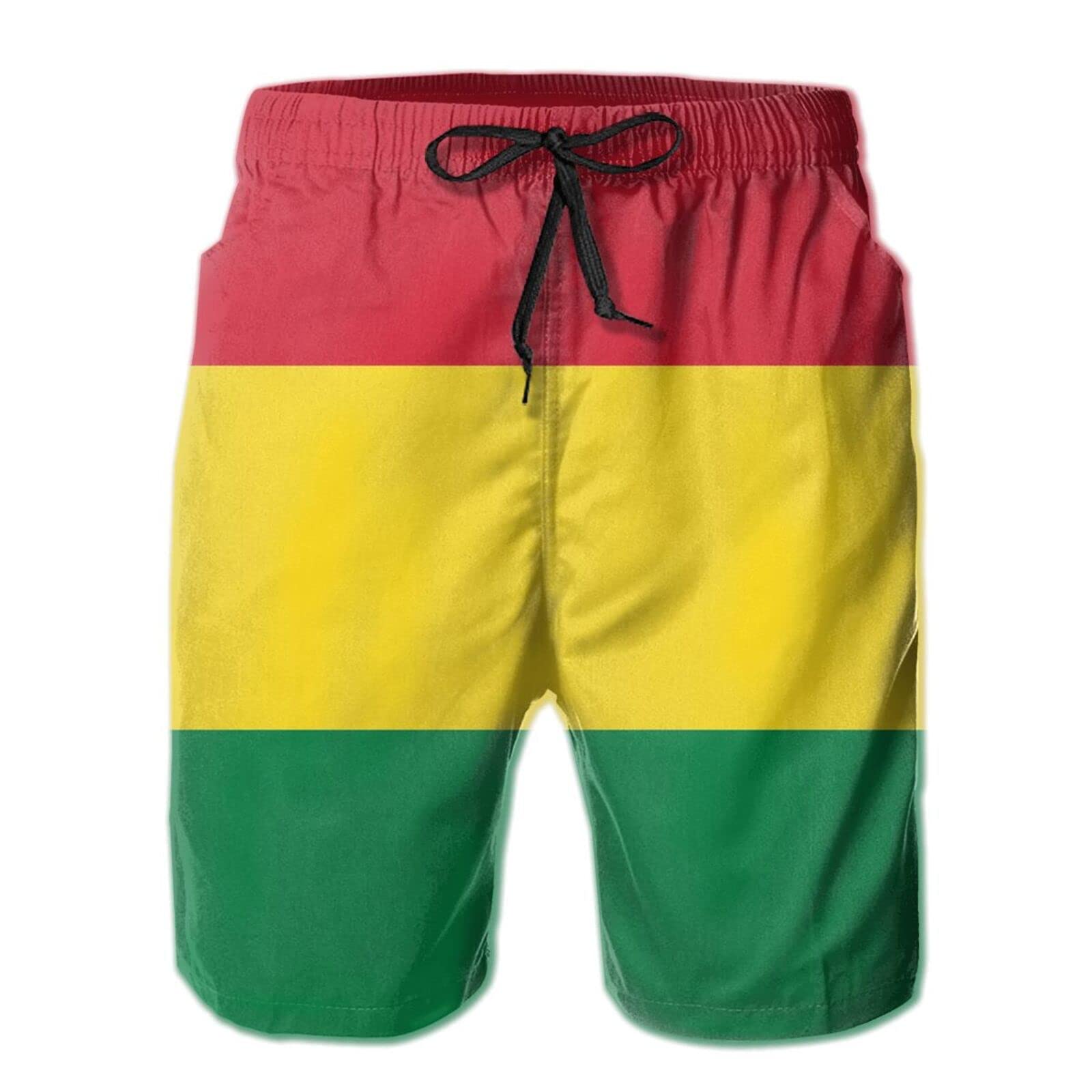Oudrspo Men's As Pic Reggae Rasta Flag Swim Trunks Beach Board Shorts Quick Dry Bathing Suits Holiday Shorts