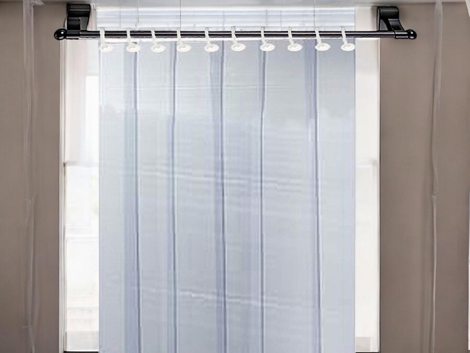 CASA-NEST 1mm Plastic AC Door Enterance Curtain 7 Feet Long, Set of 6 Stripe of 8 inch Wide - White Ideal for Office and Showroom
