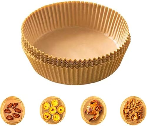 200Pcs Disposable Air Fryer Paper Liners, Food Grade Parchment Paper For 5-8qt Air Fryer Basket, Round Baking Sheets Paper Liners for Baking,