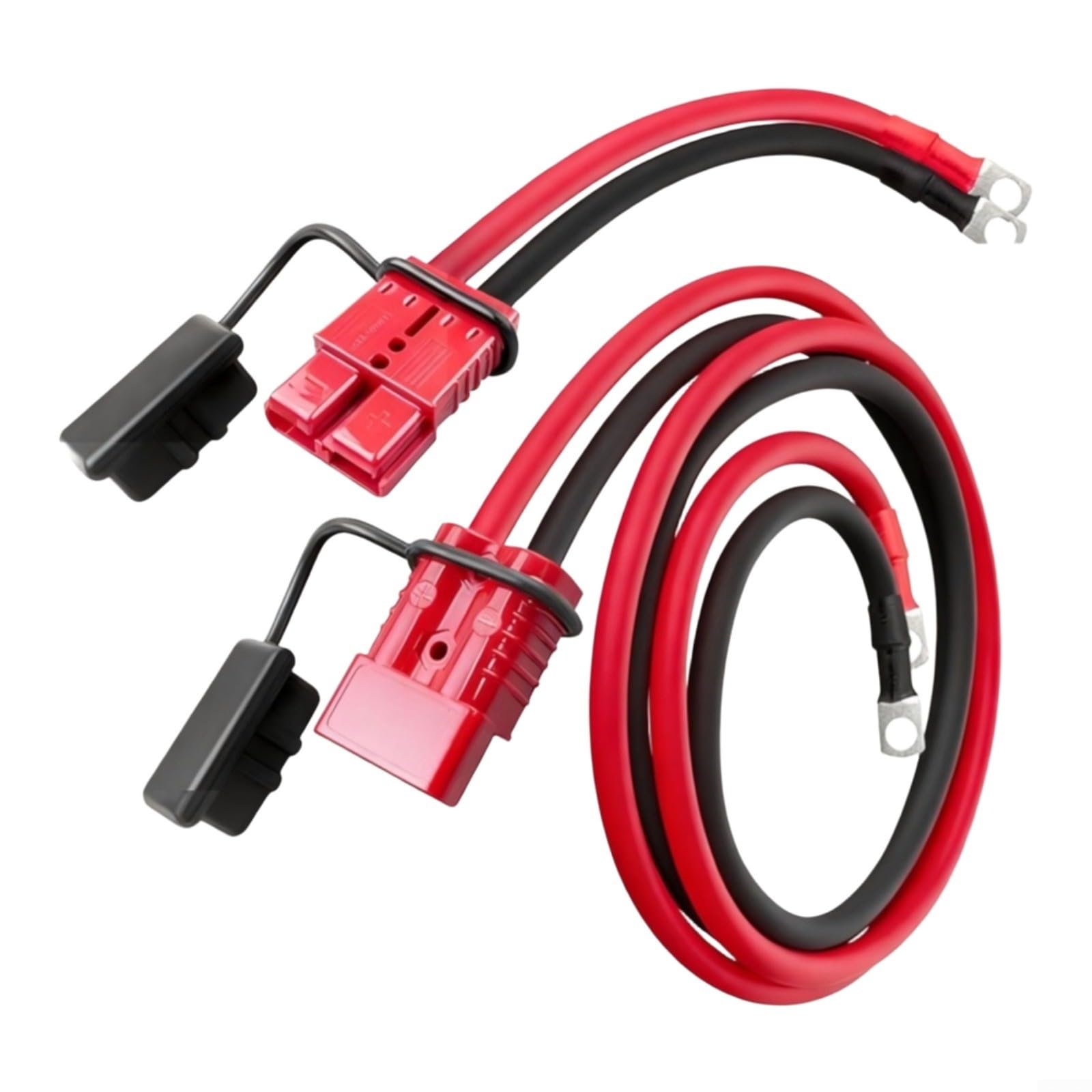 4AWG Winch Stromkabel 7FT Wetterfest für Baumaschinen und Offroad | Tinned Copper Wire, PC Housing Connector, Waterproof & Dustproof Cap, Extreme Temp Resistance, For Winches & Trailers