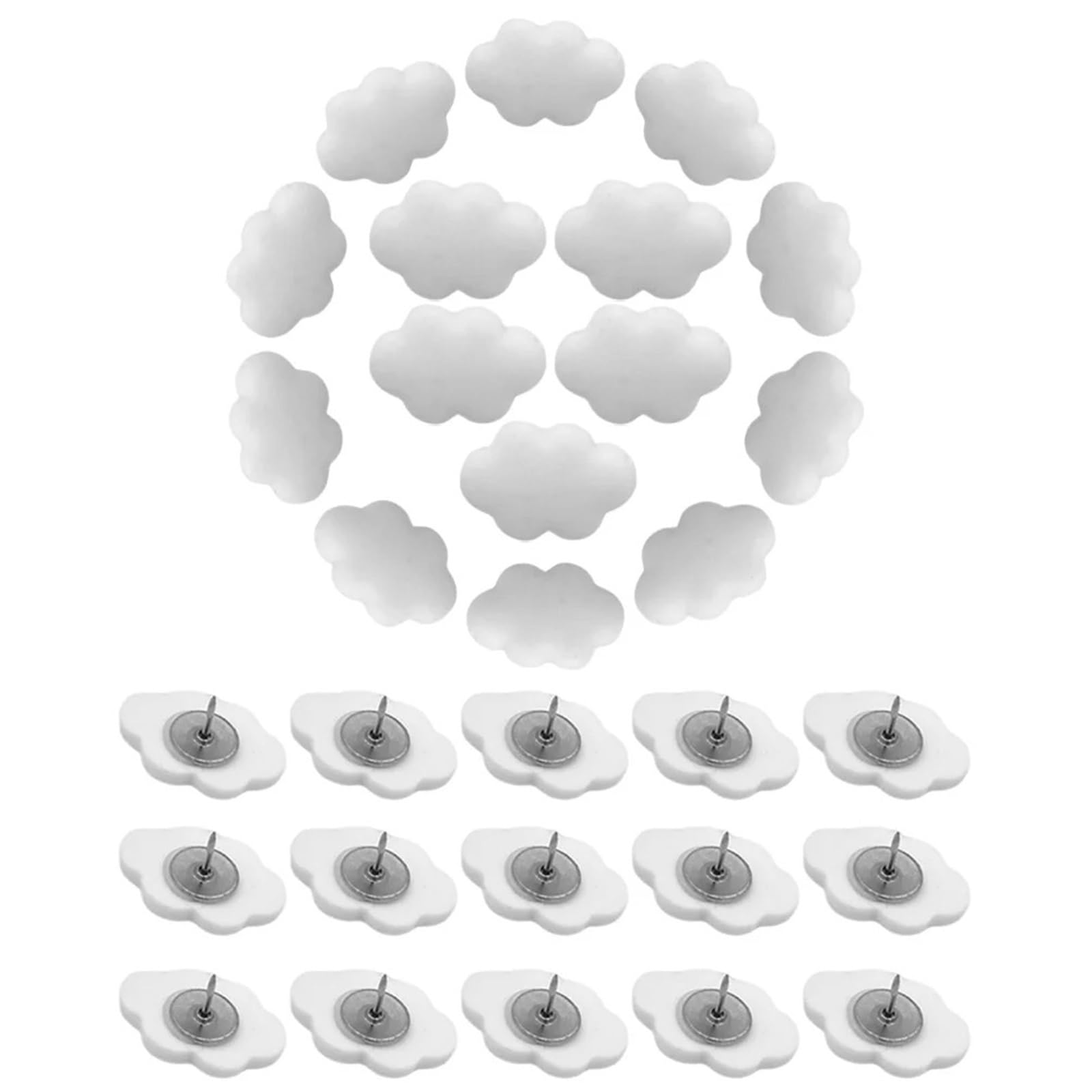 60 Pcs Cream White Cloud Resin Thumbtacks Creative Pushpins Decorative Tacks Bulletin Board Cork Mini Pegs Push for Bulletin Board Cork Board Map