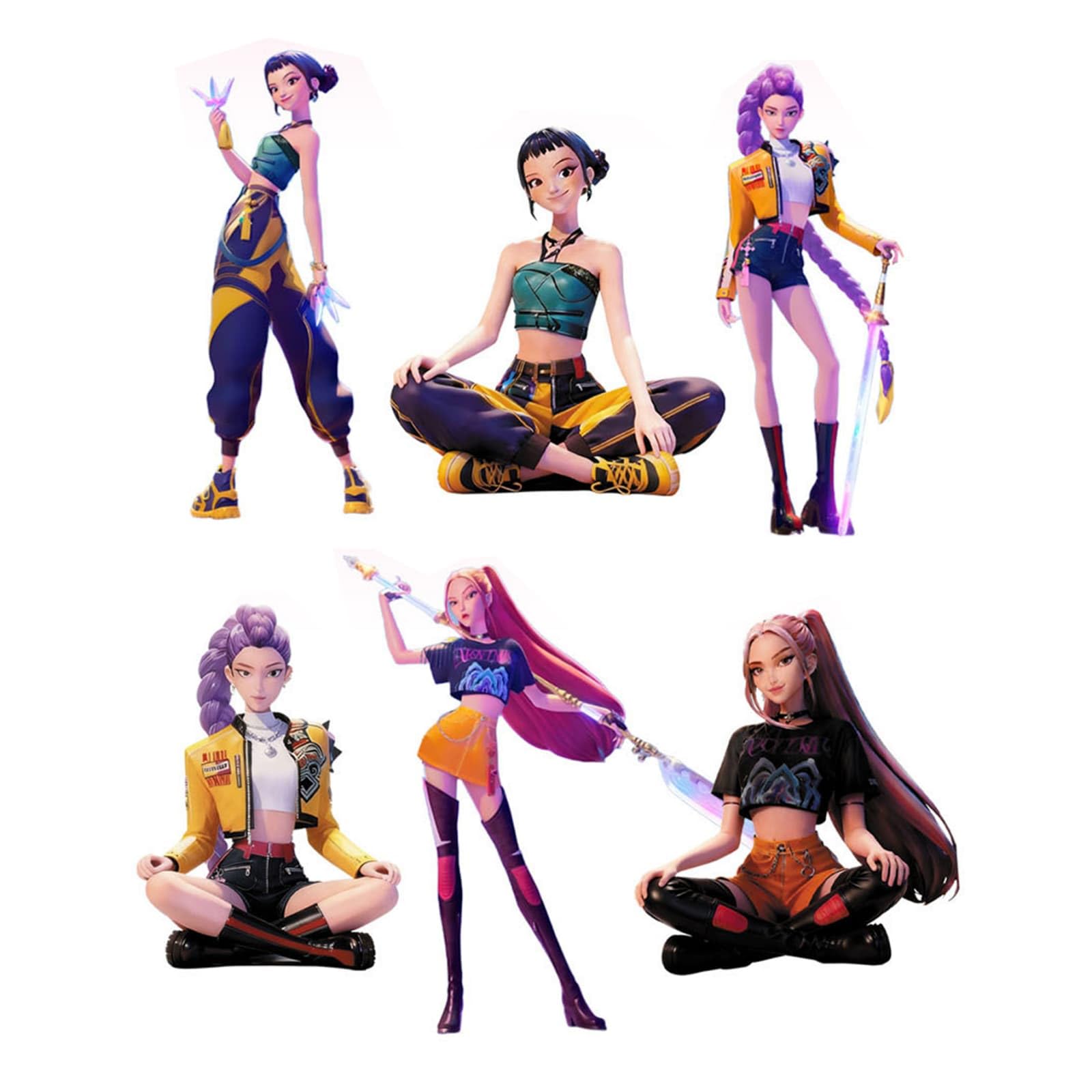 6 figuras de dibujos animados, modelo de personaje, figura coleccionable, regalo creativo para los fans