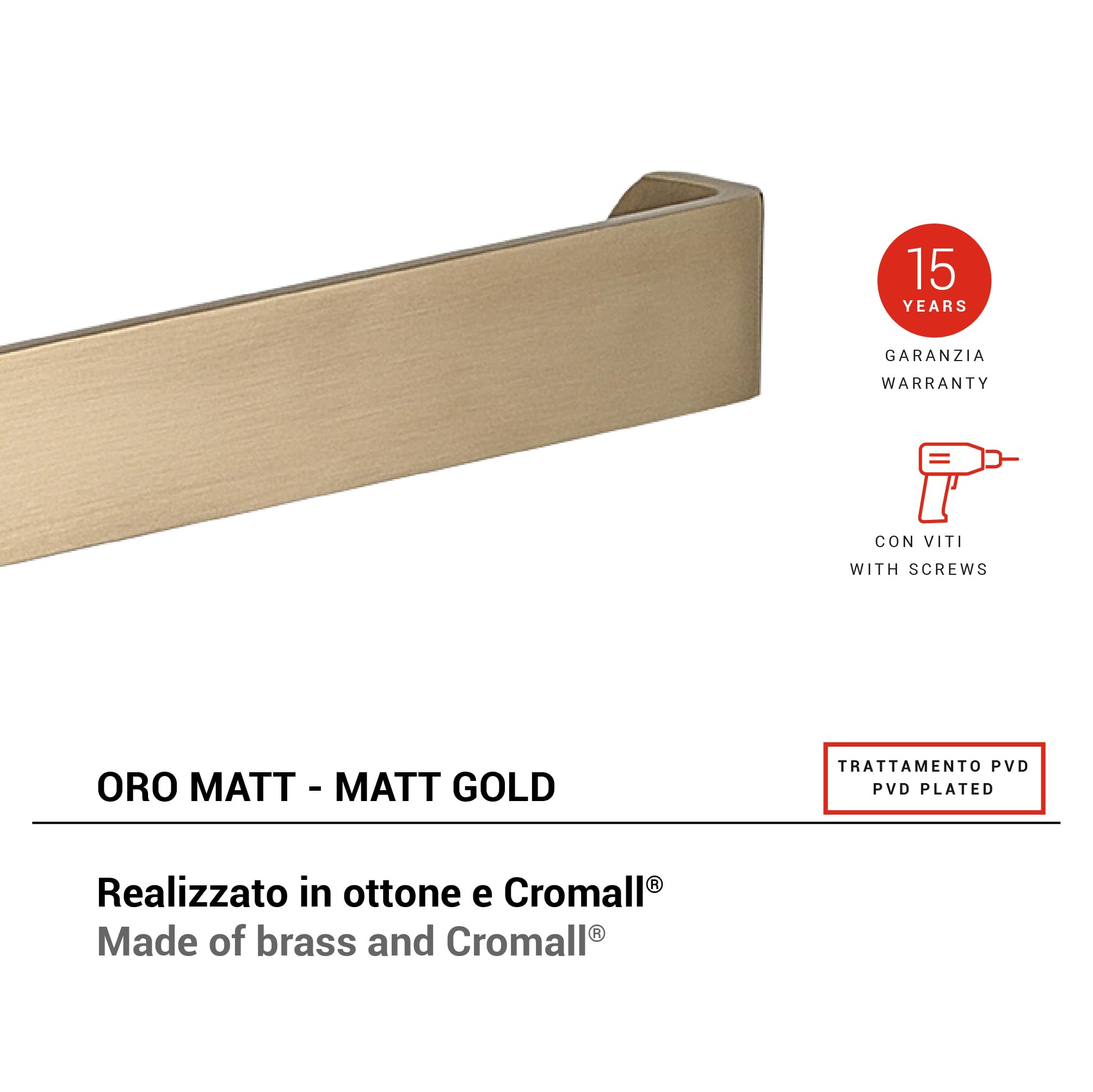 Gedy Pirenei Toilet Roll Holder Matte Gold, 16,6x6,6x2,6cm - Image 2