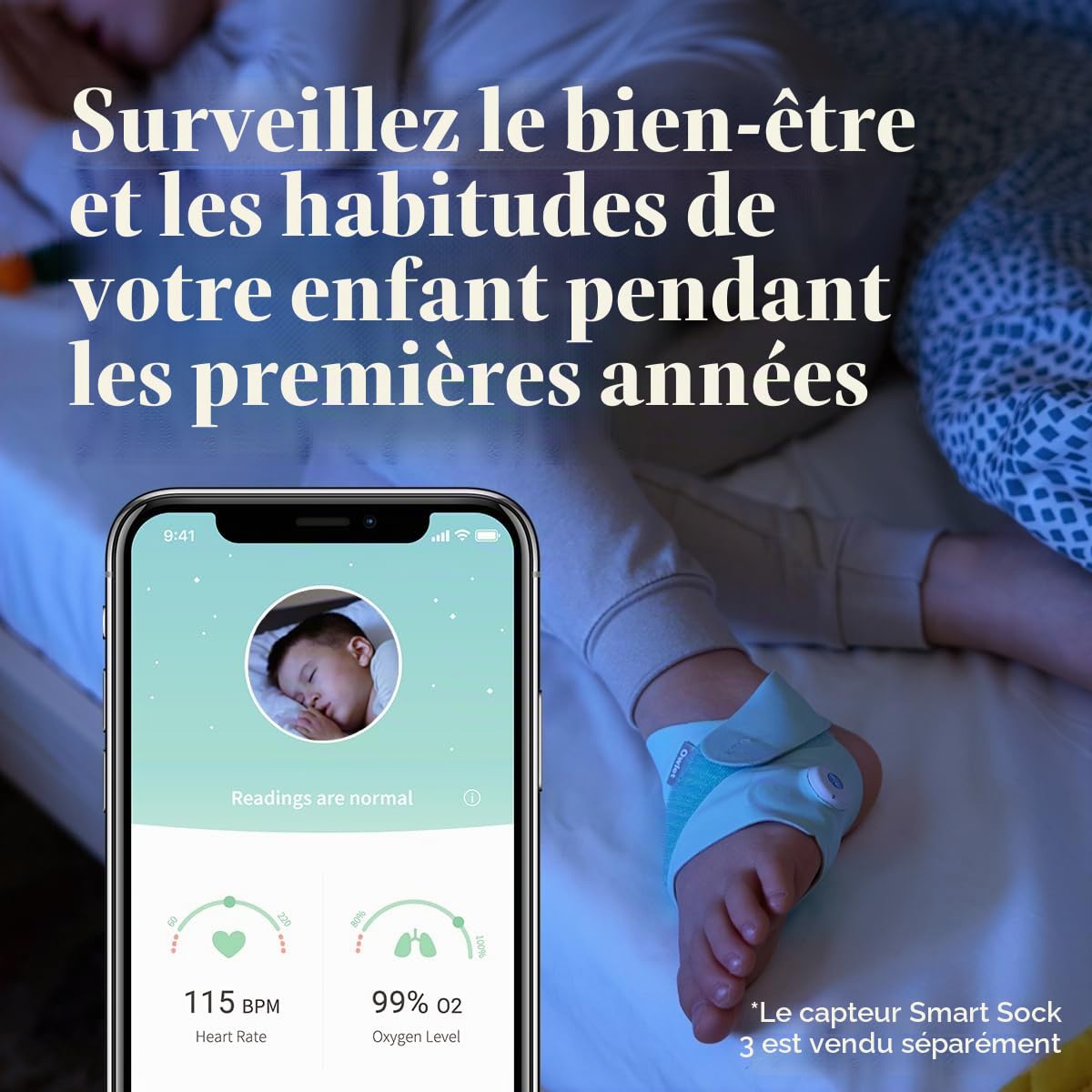 Pack d'extension chaussette connectée Smart Sock 3 Menthe - Owlet