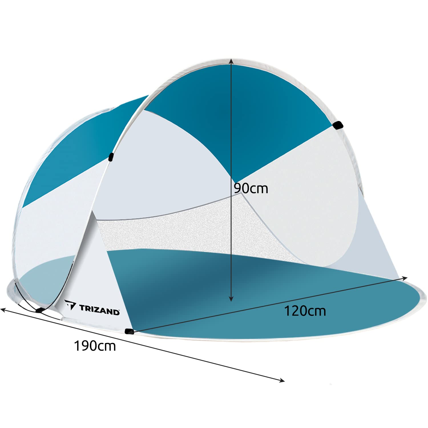 Tente de plage pop-up - Accessoires - Sac de transport - Protection UV - Protection contre le vent - 2-3 personnes - 20974