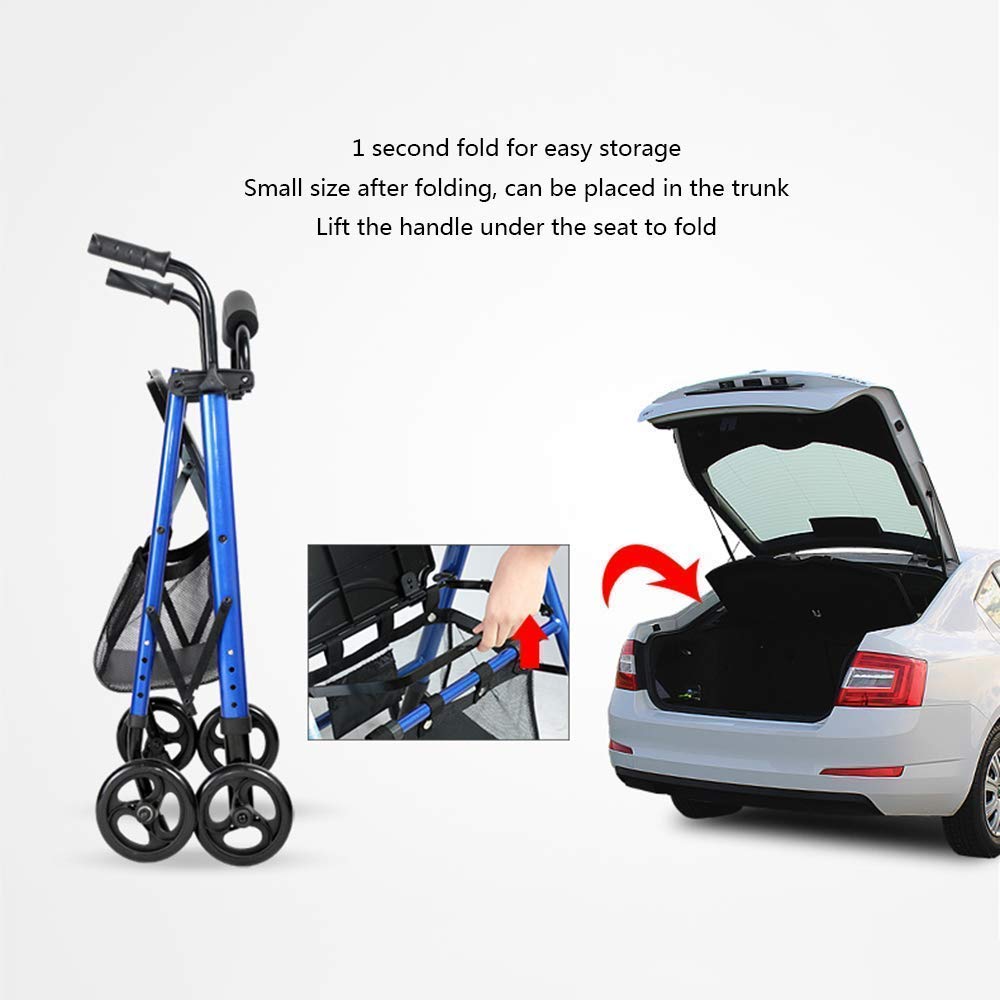 Deambulatore, deambulatore Elettrico in Alluminio Leggero per Sedia a rotelle, deambulatore Regolabile con Sedile per pazienti Anziani, disabili e a Mobilità Limitata kxtmm