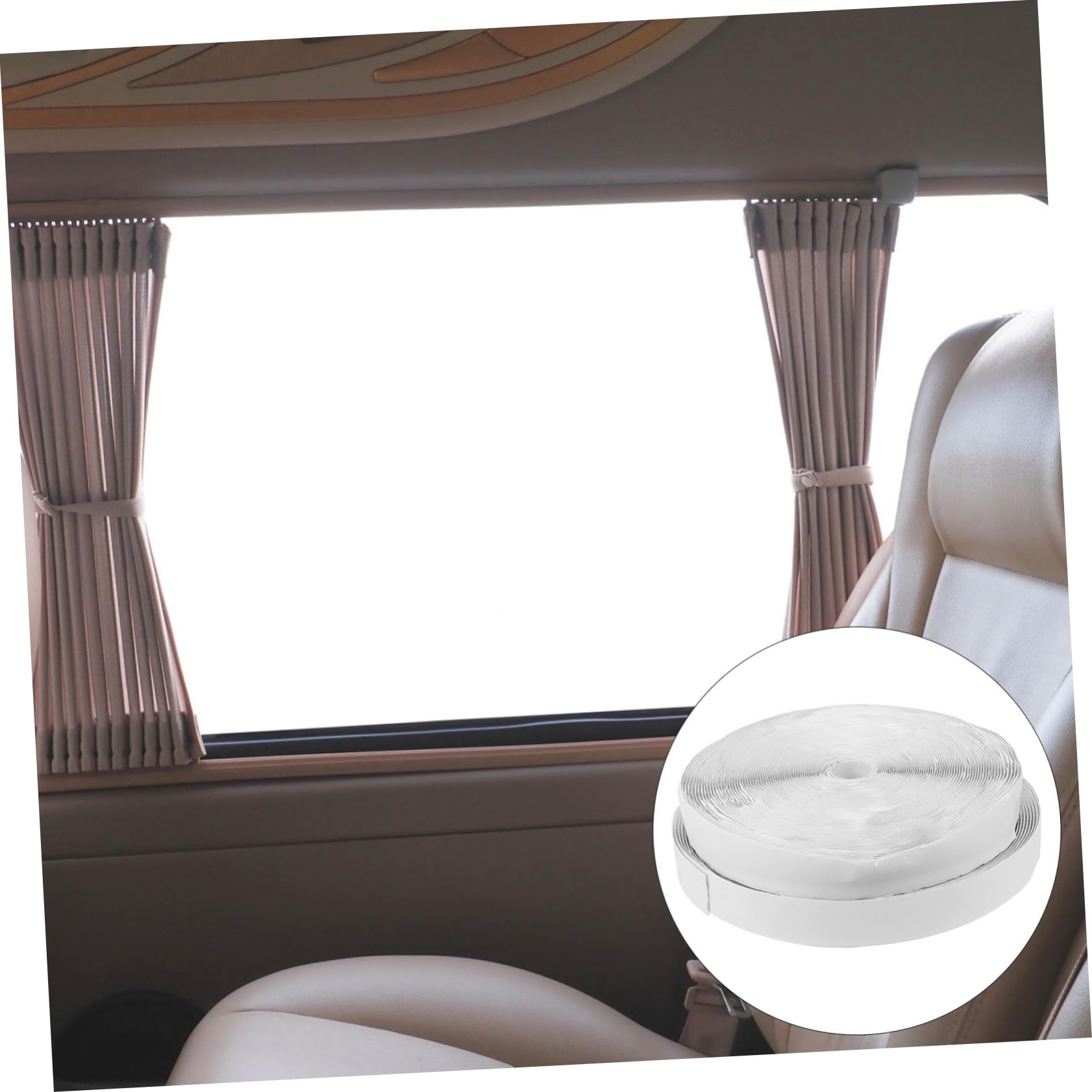 KONTONTY 1 Ensemble Ruban Adhésif Auto Agrippant Bande Réutilisable pour Fixation de Rideaux Tapis Accessoires