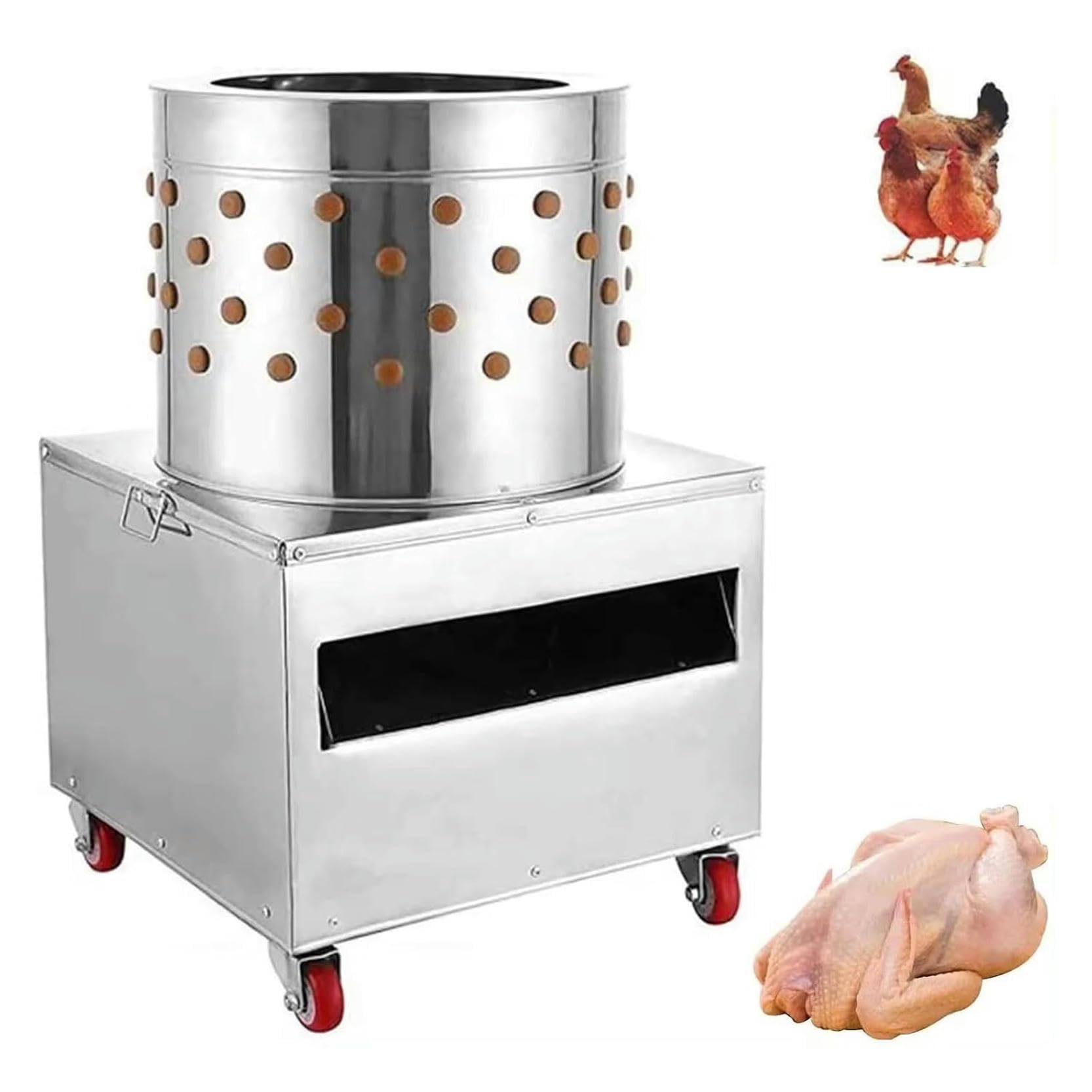Automatyczna maszyna do wyrywania drobiu 1500 W, zrywacz do kurczaków z funkcją rozpylania wodą, 98 gumowych prętów, silnik 1460 obr./min, średnica beczki 19,68 cala dla kurczaków Bantam, perliczki