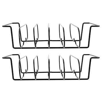 Steak Grill Holder, Anti?Rust Treatment Barbecue Rack for Grilling Ribs Chicken Steak Ham for Outdoor Bar