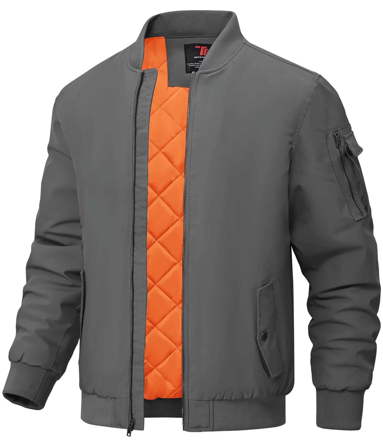 BGOWATU Men's Jacket Windproof Quilted Bomber Jackets Casual Fall Winter Warm Padded Coats Outwear