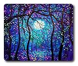 Purple Tree Background Gaming Mouse Pad Oblong Shaped Mouse Mat Natural Eco Rubber Durable Computer Accessories Mouse Pads Support Wired Wireless or Bluetooth Mouse