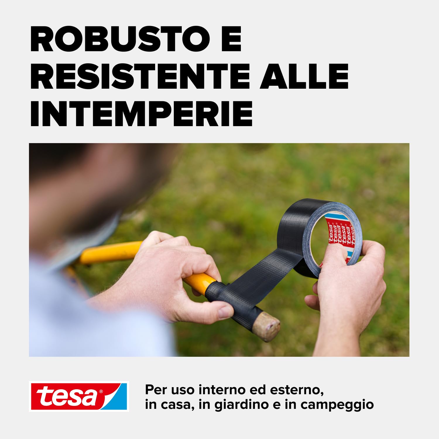 tesa extra Power Universal Duct Tape - Nastro Adesivo a Tenuta Extraforte - Nastro Versatile per Riparare, Fissare, Sigillare e molti altri Usi - Nero - 1 Rotolo - 25 m x 50 mm