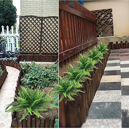 Beebel Artificial Shrubs 4 Bunches Artificial Boston Fern Plants Greenery Bushes Flower For House Office Garden Indoor Outdoor Decor #TOP5