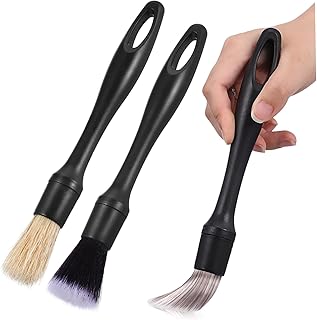 IMIKEYA 3-Piece Detailing Set for Car Interior Cleaning Brushes with Various Hardness Levels Dust Removing Space Saving and Gentle on Surfaces