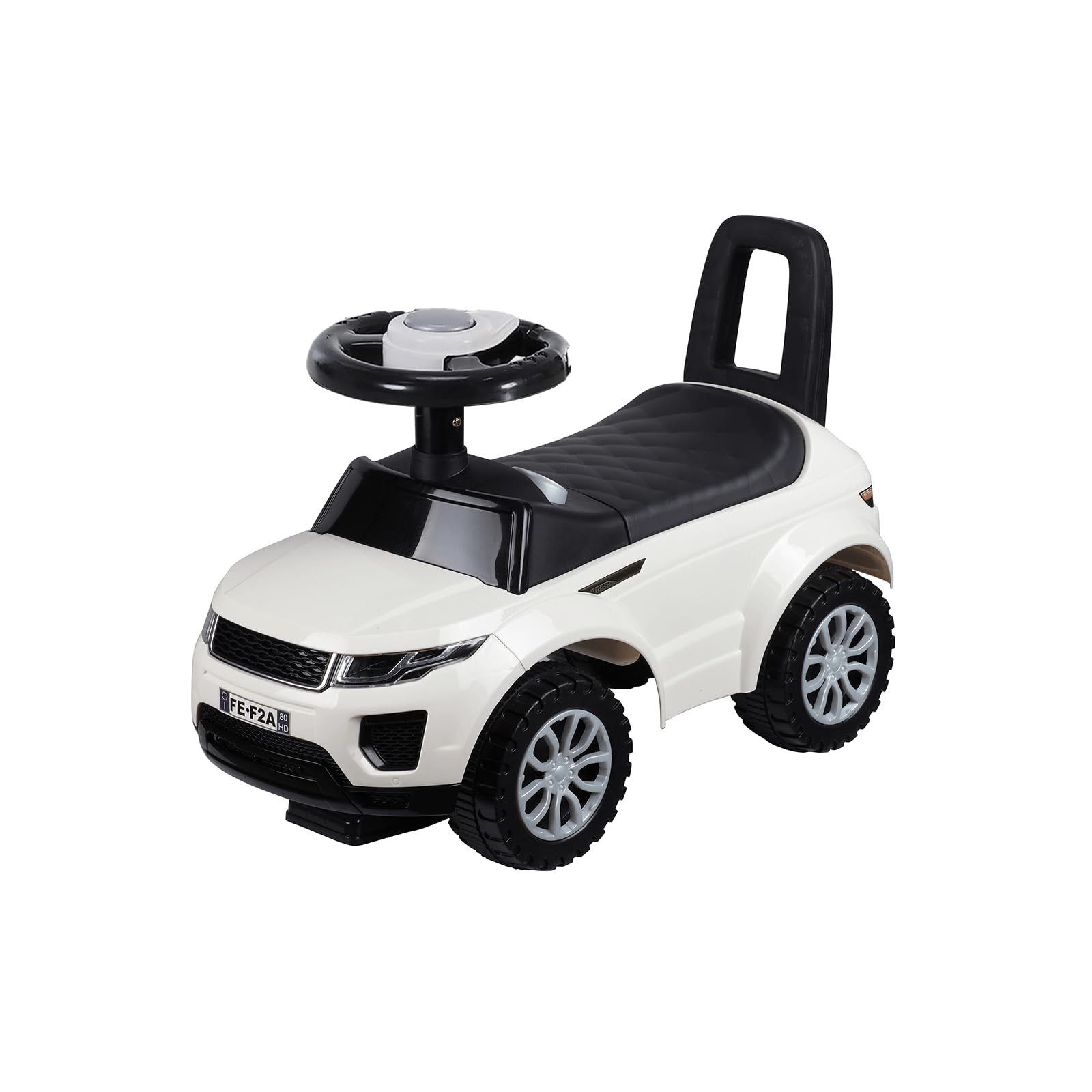 Ride on car with horn, storage under seat, NO POWER, Foot To Floor Slider Toddler age for 1-3 Years (White)