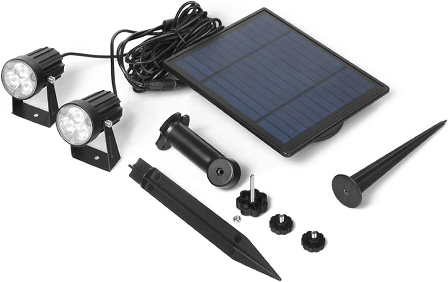 Outdoor Lighting Lamps Solar Spotlights Outdoor Ground-inserting Lawn Lights Landscape Spotlights LED Waterproof Garden Lighting Garden Lights ( Size : One drag two yellow light 3000K ) ( One drag two image 4