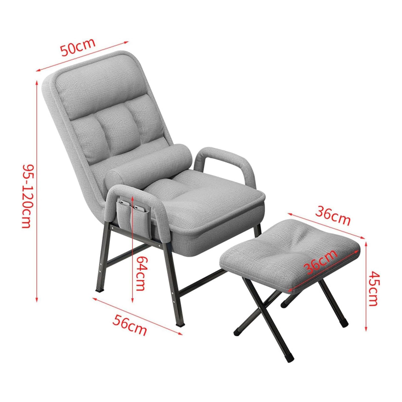Moderner Sessel, Loungesessel, Liegestuhl für Schlafzimmer/Wohnzimmer, faltbarer Lounge-Sessel für bequeme Freizeit, Entspannung Küche, Haushalt & Wohnen