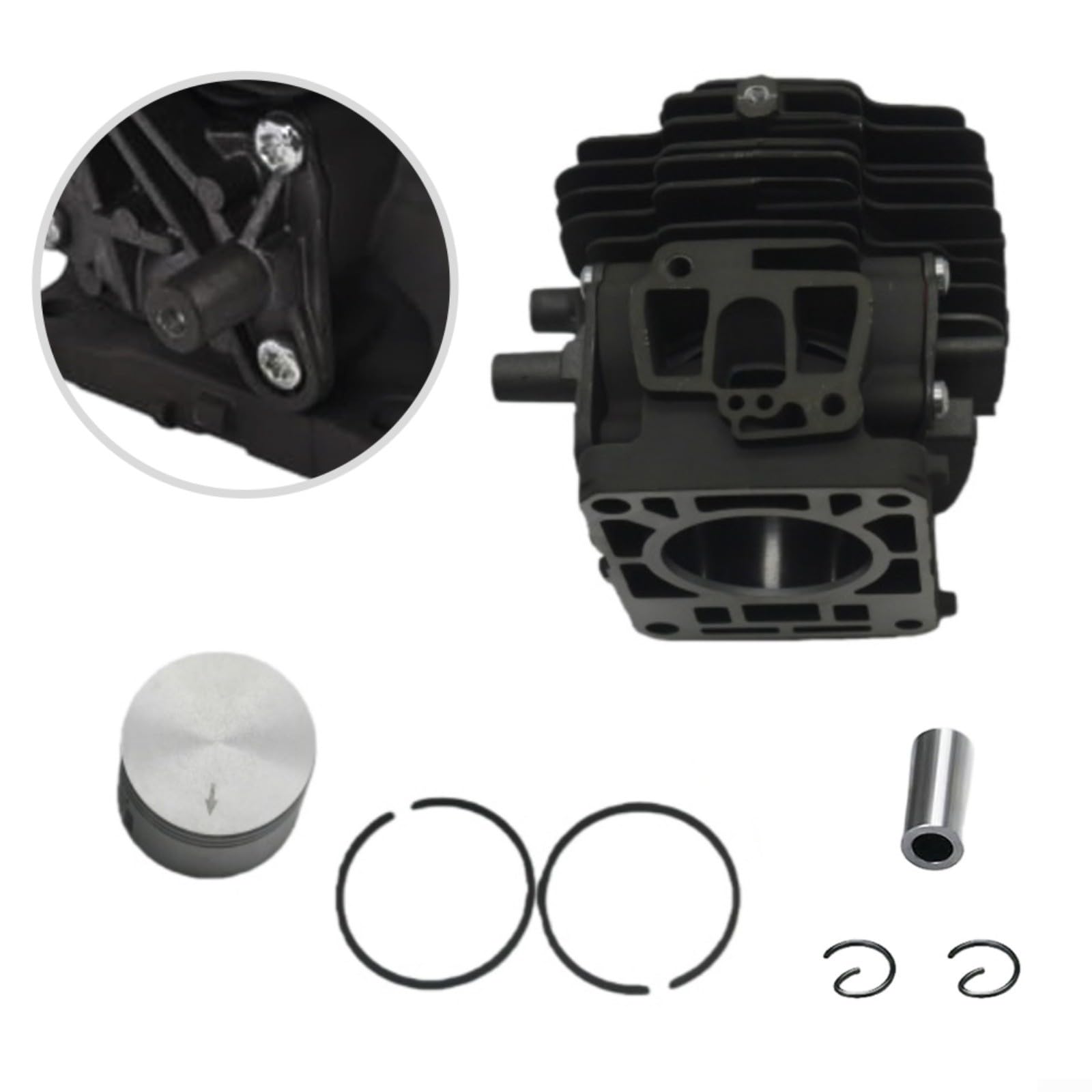 Cilindro de 40 mm para kit de pistón para FS240 FS240R FS360C FS361 Piezas de reparación de motor de cortacésped Juego de 7 piezas de herramienta de mantenimiento de jardín