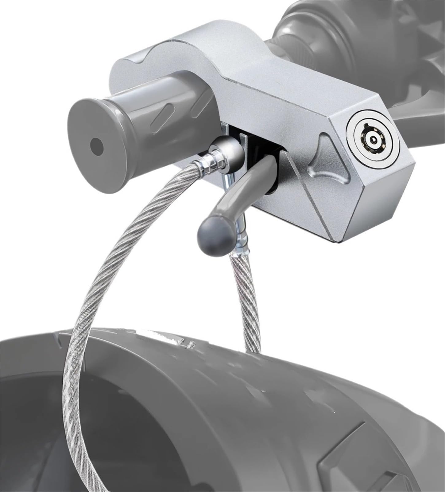 Motorcycle Handlebar Lock Motorcycle Handlebar Lock Helmet Brake Anti-Theft Grip Combo Bicycle Security Equipment Adjustable Motorbike Lock Security(Silver)