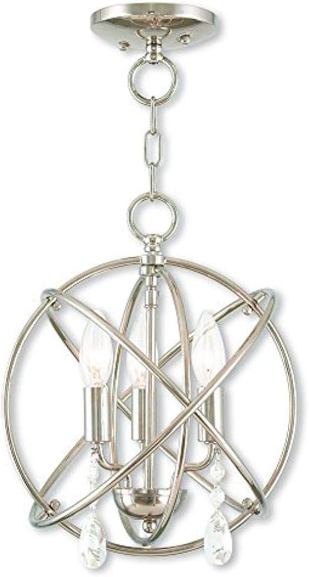 Livex Lighting 40903-35 Aria 3 Light PN Mini Chandelier/Ceiling Mount, Polished Nickel