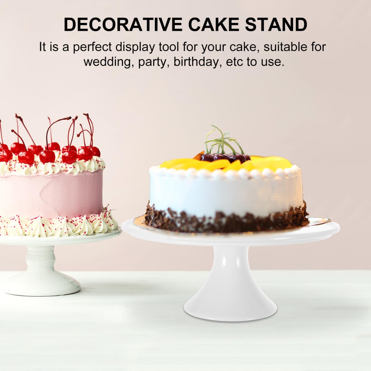Angoily Soporte de pastel de cerámica, soporte para tartas de porcelana, redondo, postres, plato para bodas, cupcakes, decoración para fiestas de cumpleaños en el hogar