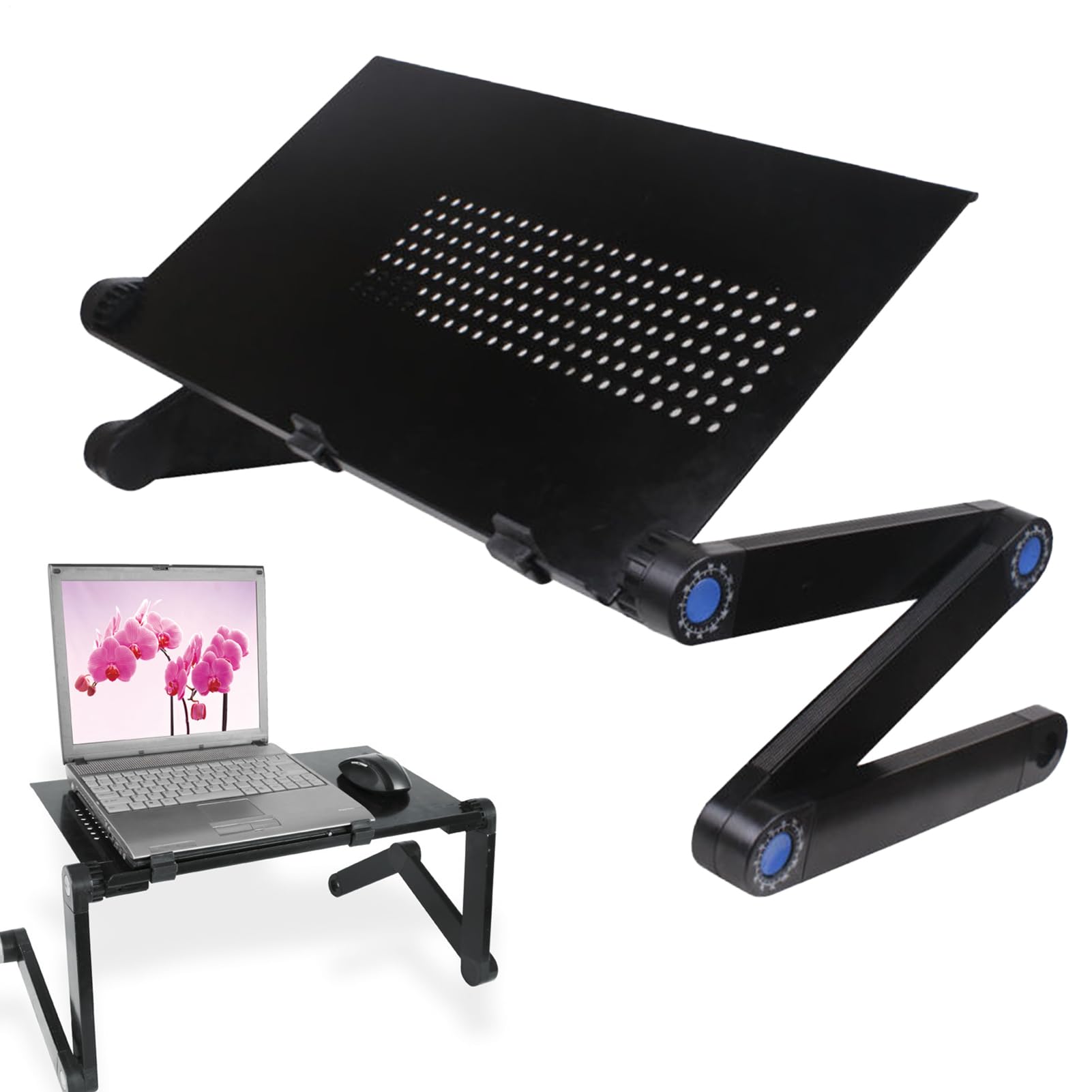 Scrivania da per laptop e scrittura, supporto per laptop per | tavolo pieghevole per tablet – Tavolo da antiscivolo per laptop con tappetino per mouse per disegnare, sul