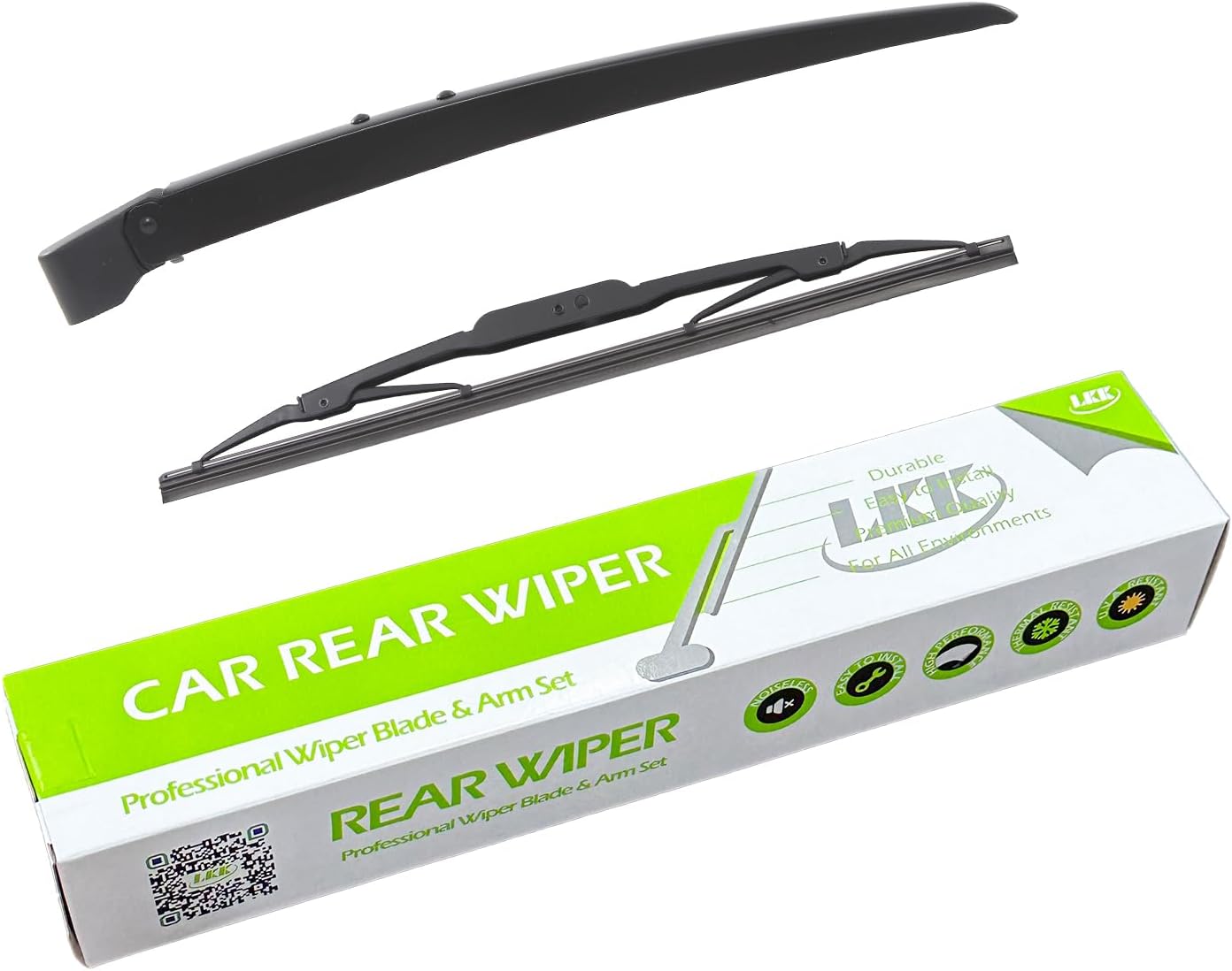 LKK Rear Windshield Wiper Arm Blade Assembly Kit Compatible with Chevrolet Chevy Traverse 2009-2017 Rear Wiper Set