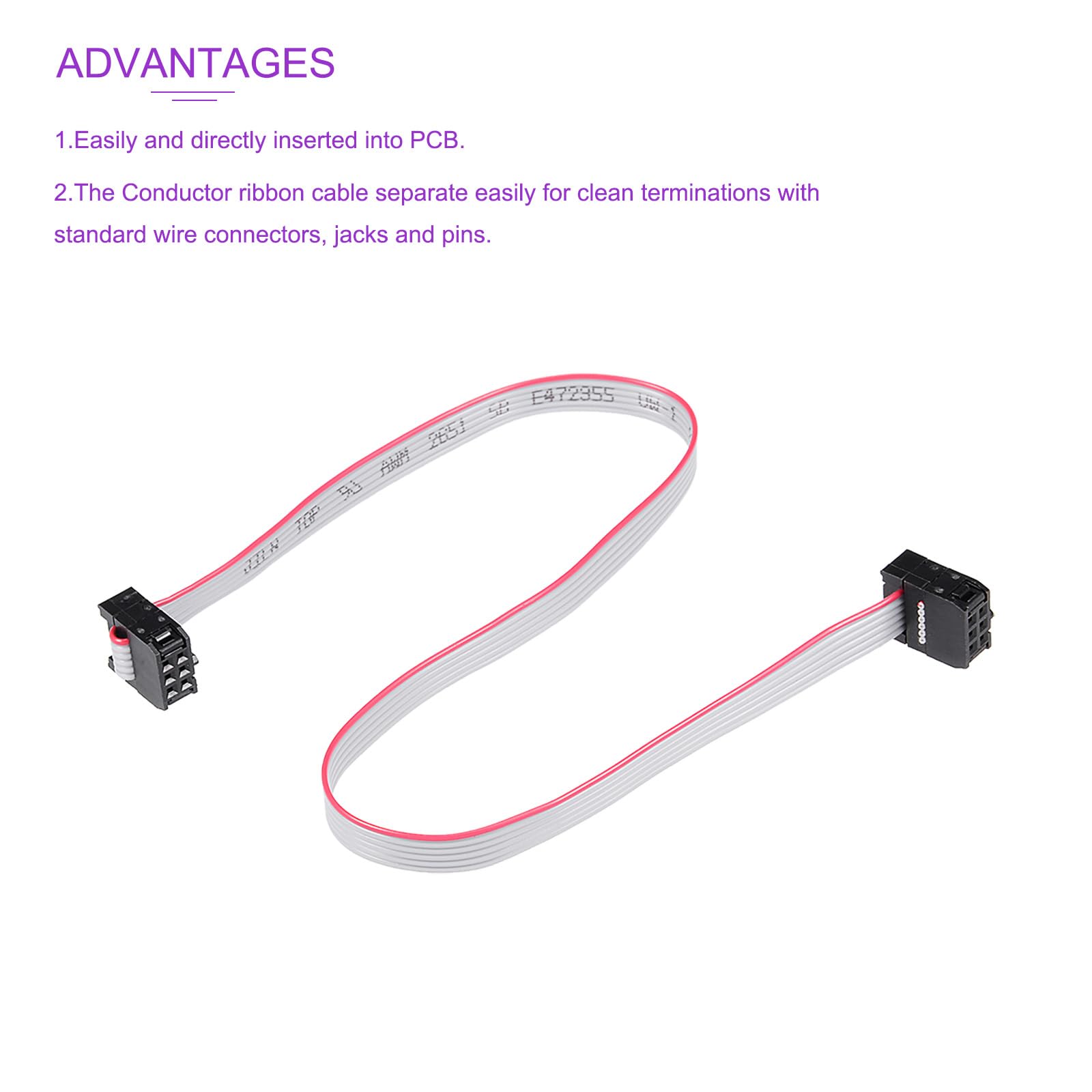 DMiotech 5pz Lungo 30CM 2.54MM Piatto Nastro Cavo IDC 6 Pin Connettore