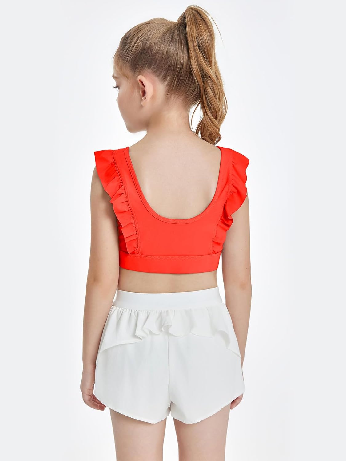 Girls Training Bra Cute Ruffle Sports Bra for Kids Comfort Dance Yoga Crop Top - Image 2