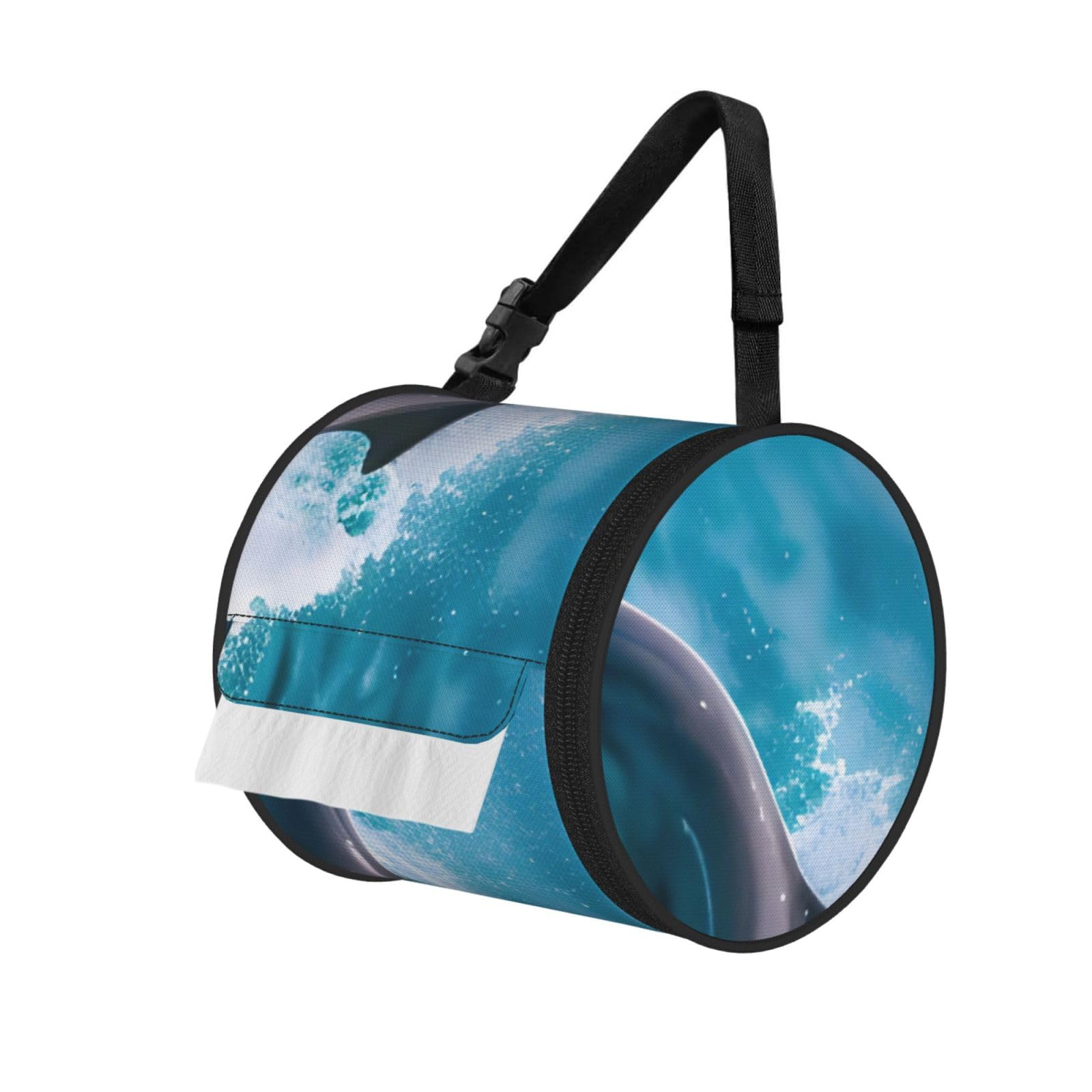 Dolphins in the sea Print Cylindrical Tissue Holder Bathroom Car Home Office Kitchen Decor Versatile