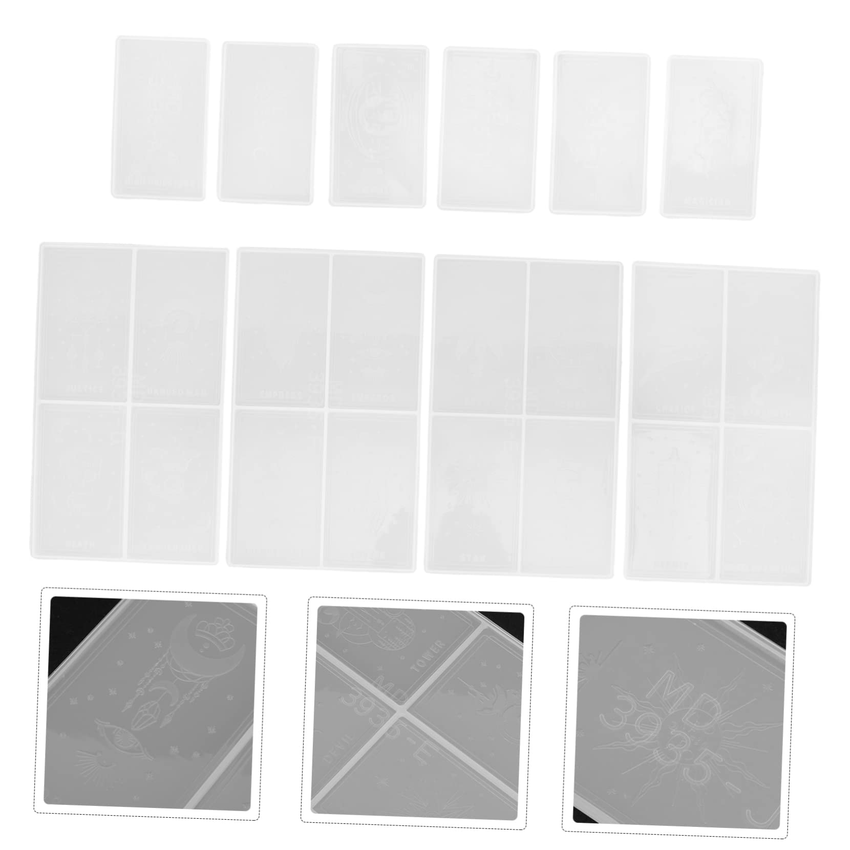 Moule à Cartes de Tarot en Silicone Blanc, 1 Set pour Loisirs Créatifs