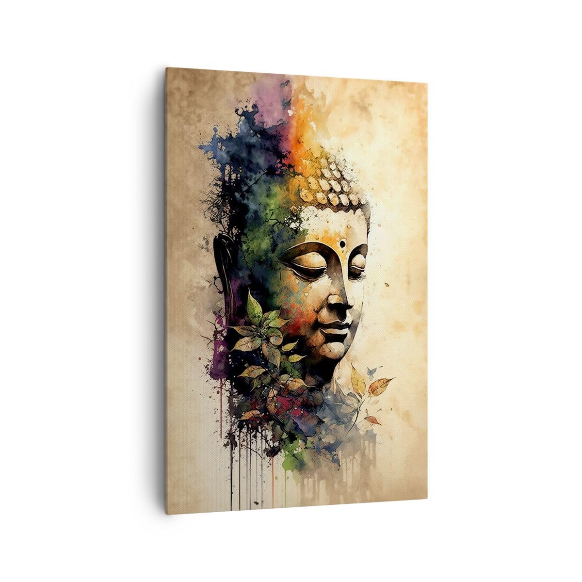 Cuadros Decoracion Salon Buda Meditación India Lienzos decorativos 80x120cm Cuadro Sobre Lienzo Moderno Vertical Dormitorio Cocina Cuadros Pared Imágenes Wall Art Prints Decor Grande PA80x120-6188