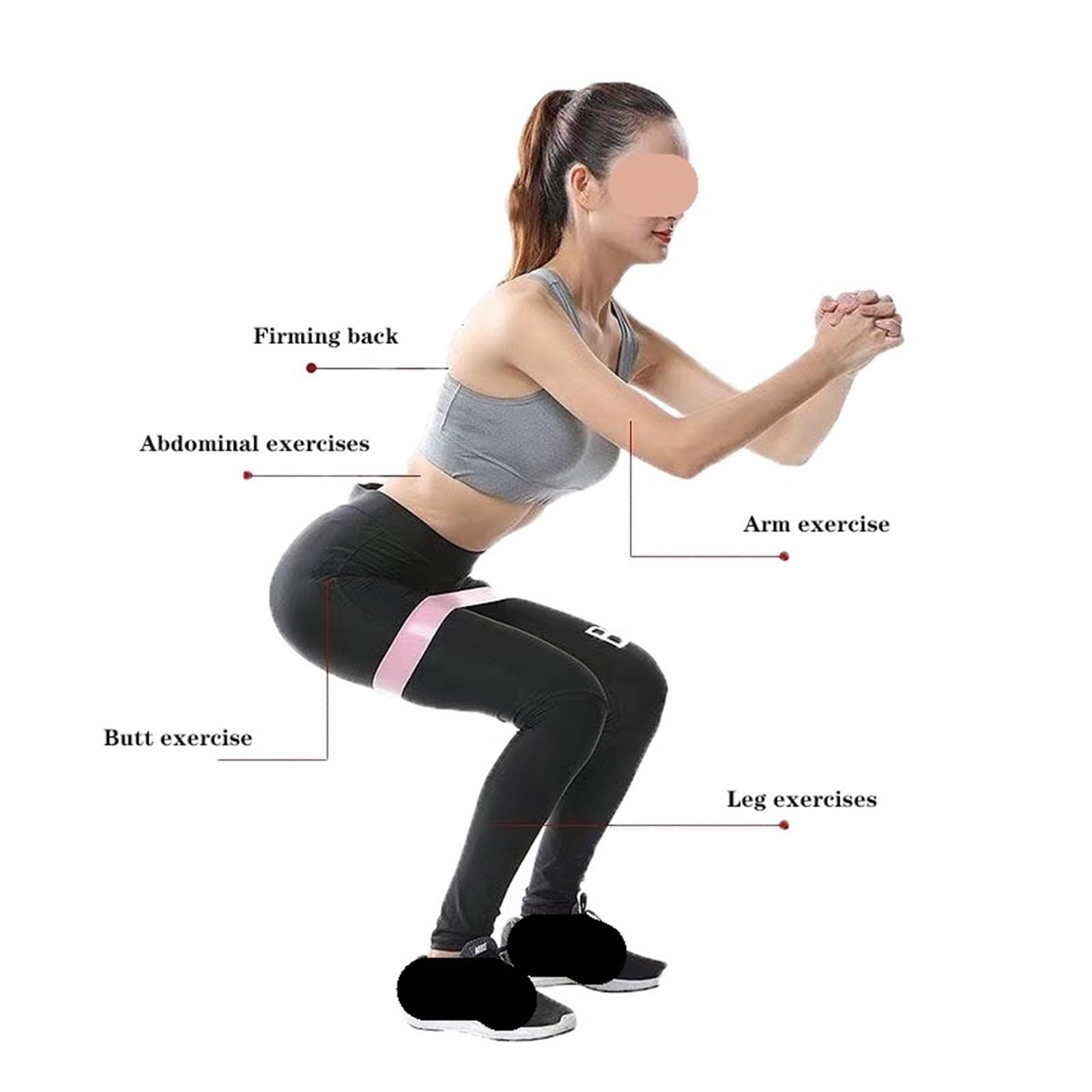 1 banda elástica de resistencia para fitness, entrenamiento en casa, yoga, deportes, estiramiento, pilates, entrenamiento, equipo de gimnasio