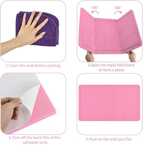 Miniatura 27 de Vuzvuv Barra de corcho negro de 16 x 12 pulgadas con 20 pasadores, tiras autoadhesivas para tablón de anuncios que no dañan la pared, tablero