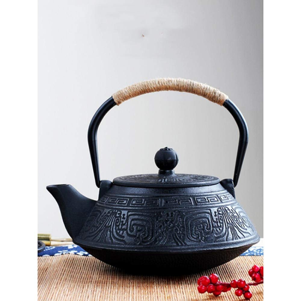 Teiera in ghisa Bollitori per piano cottura Pentola in ferro Ghisa Tè in ferro Teiera Teiera Tè bollito Pentola per acqua Pentola in ferro Artefatto Pentola in ghisa ， Bollitore leggero Comfortable