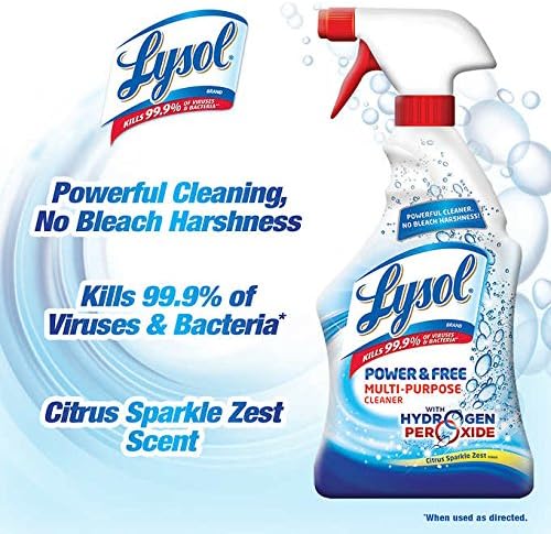 Lysol Power and Free Multi-Purpose Cleaner, Citrus Sparkle, 22 Ounce (Pack of 2)